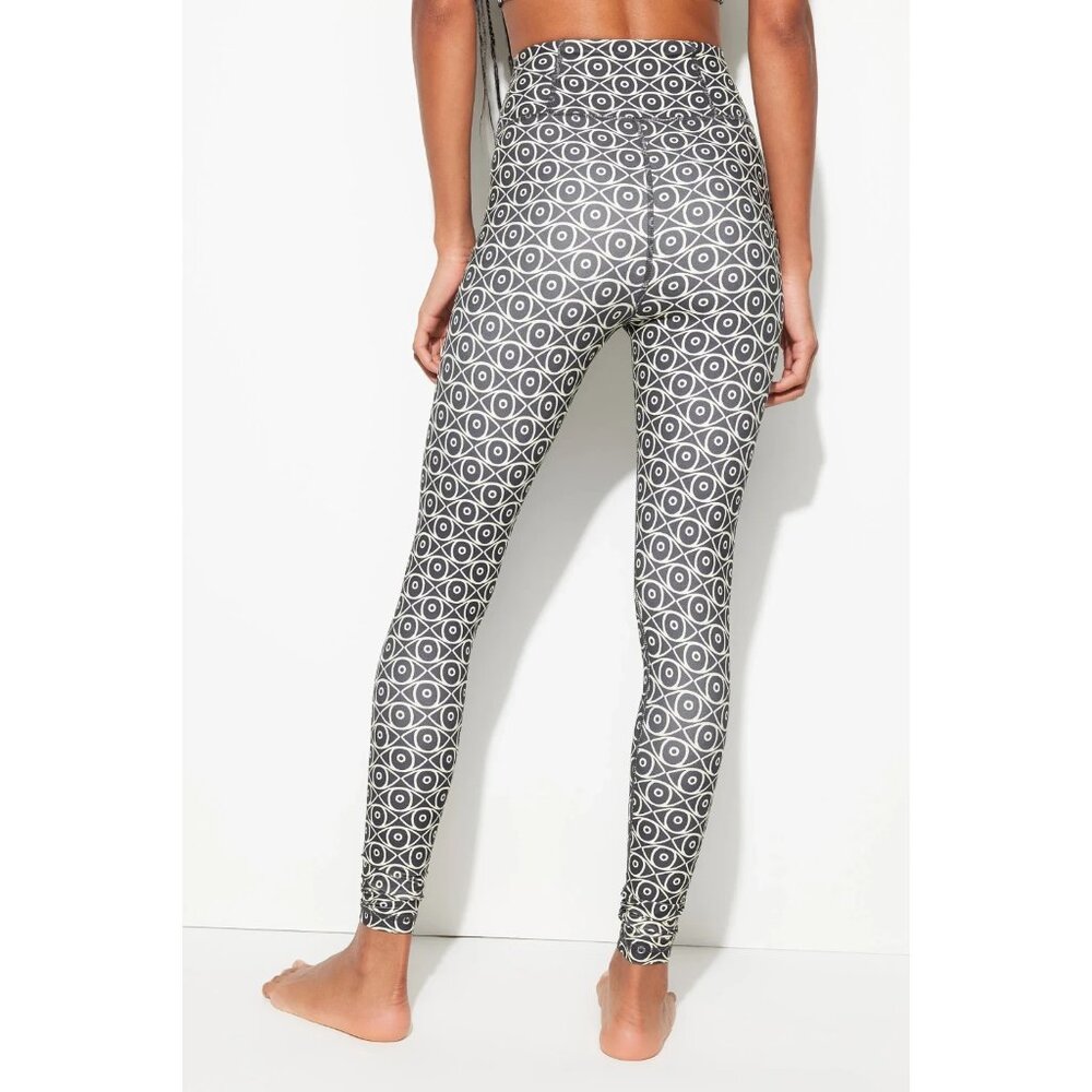 Spiritual Gangster Nirvana Tech 7/8 Leggings Women's M Green Mystic Eye Lotus